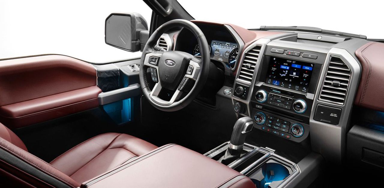 2018 Ford F-150 interior dashboard view.