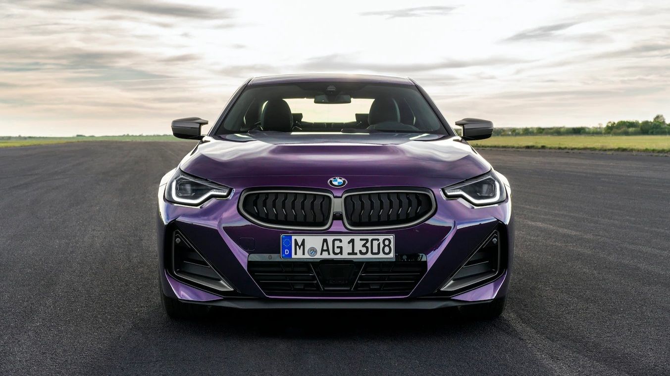 Purple 2022 BMW 230i, front view
