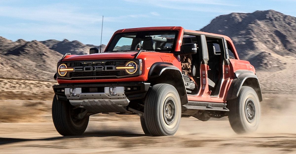 2022 Ford Bronco Raptor SUV Spitting Out Sand