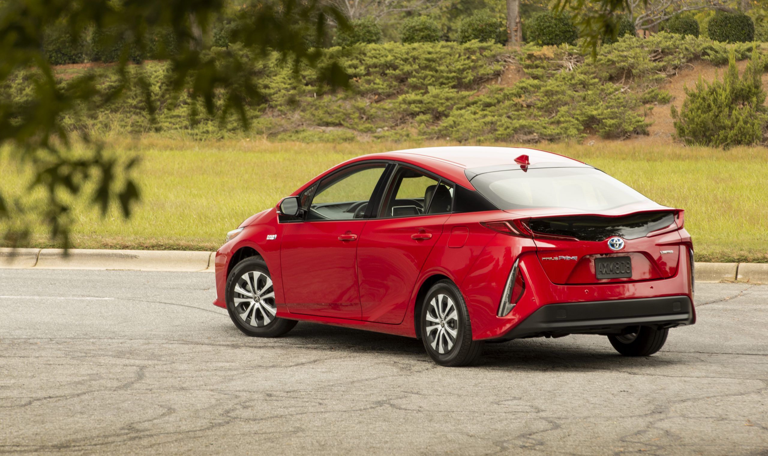 Red 2022 Toyota Prius Prime On The Driveway