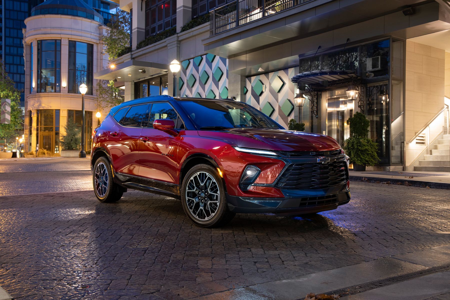2023 Chevrolet Blazer parked in town square