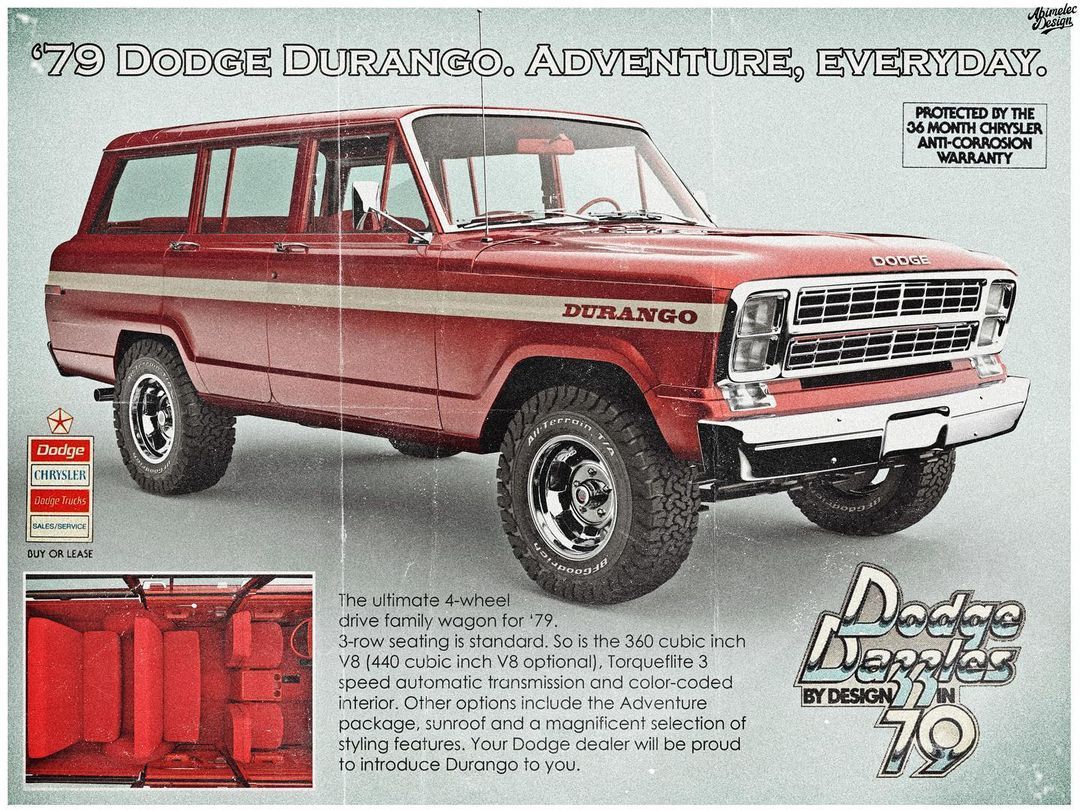 1979 Dodge Durango Rendering Fictional Advert