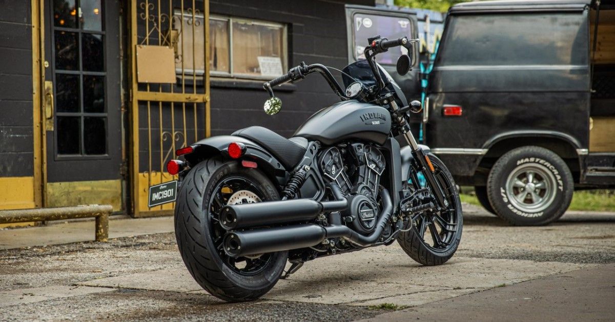 2022 Indian Scout Rogue rear third quarter static view