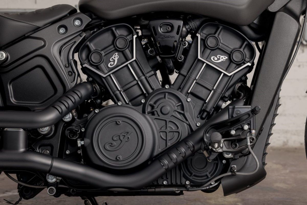 2022 Indian Scout Rogue engine close-up view