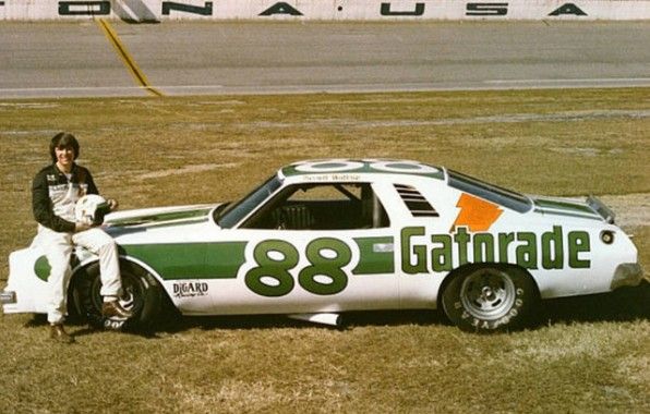 Darrell Waltrip by his 1976 Daytona 500 88 Chevy
