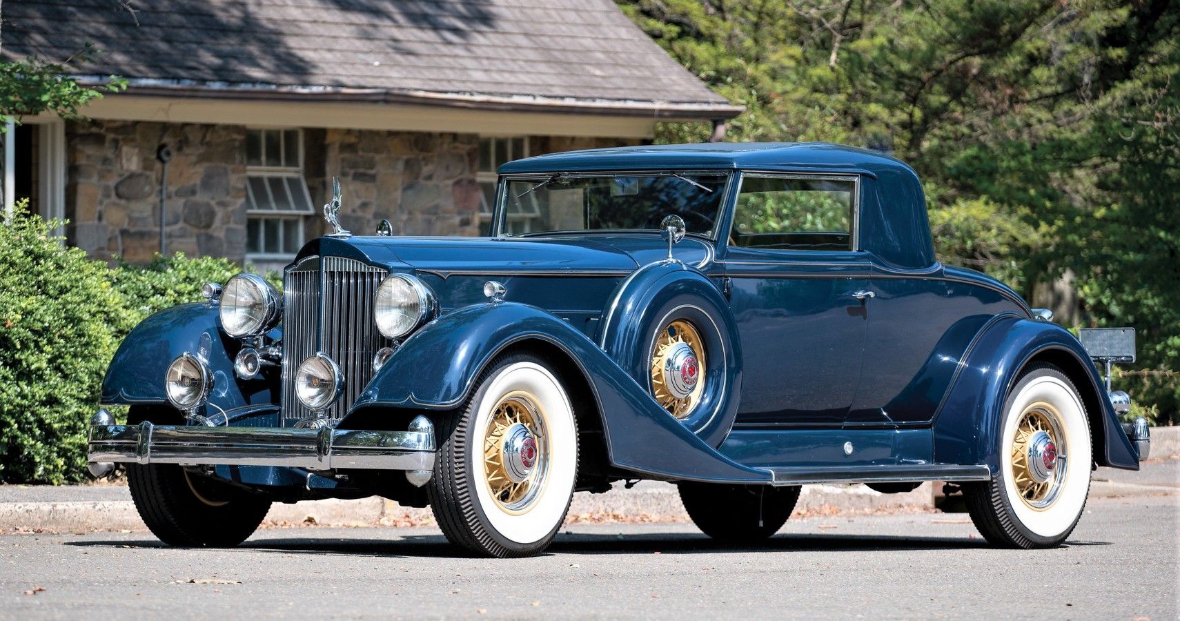 A Blue 1934 Packard Twelve