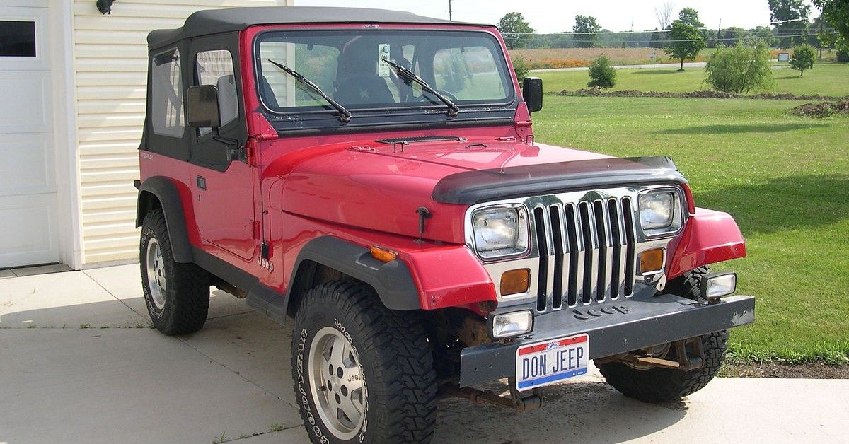 A Red 1987 Jeep Wrangler