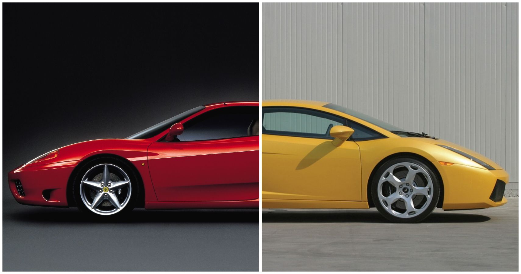 A Collage Of A 2002 Ferrari 360 Modena And A 2003 Lamborghini Gallardo 5