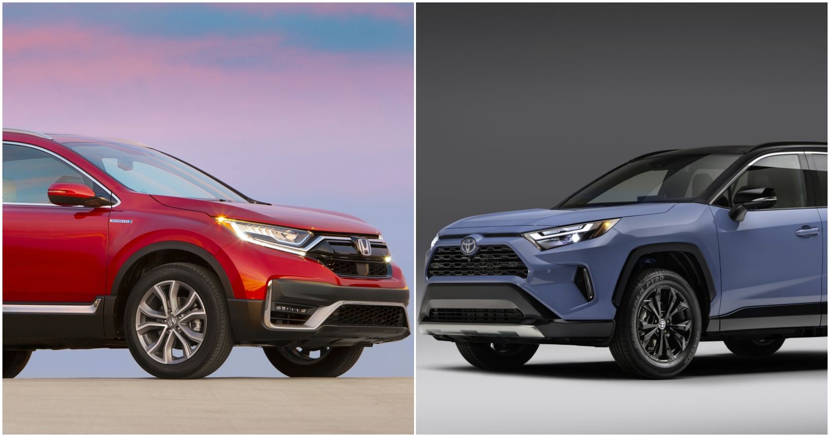 A Collage Of 2022 Honda CR-V And A 2022 Toyota RAV4
