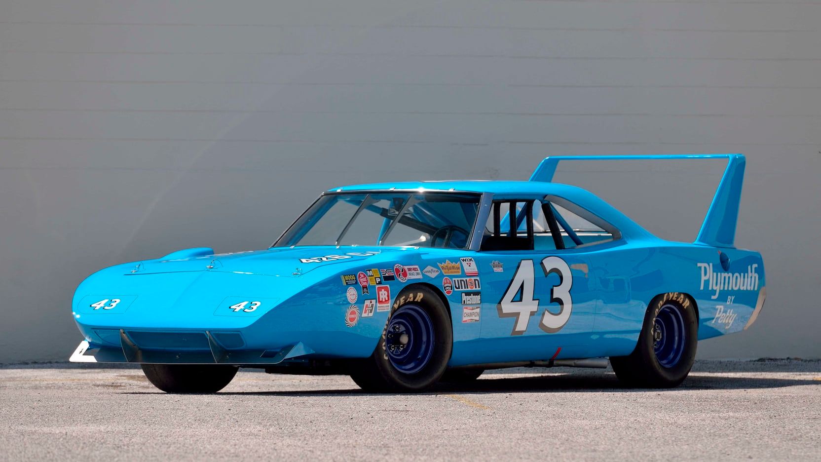 A Blue 1970 Plymouth Superbird On The Street