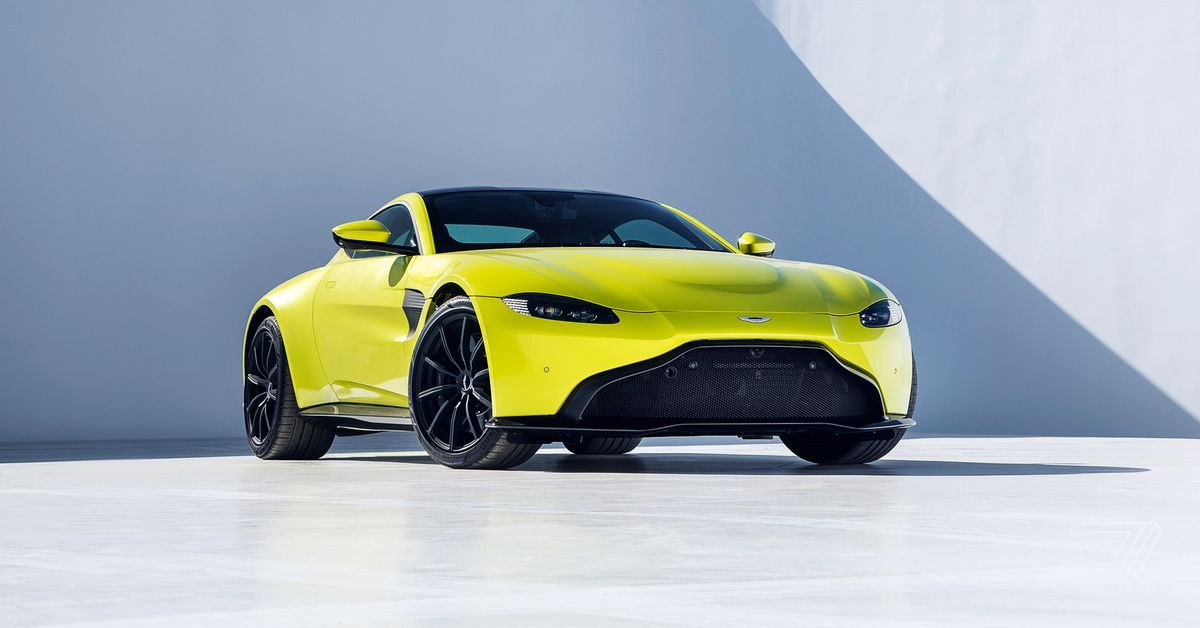 Yellow Aston Martin V12 Vantage