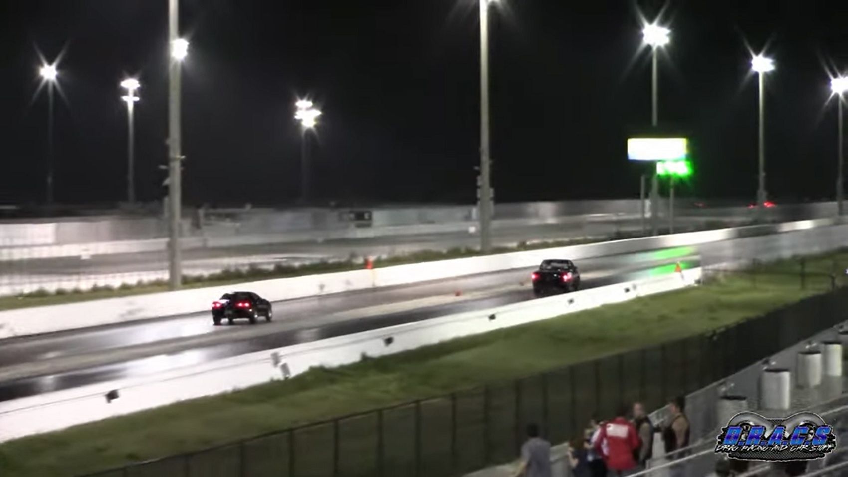Dodge Ram Drag Race against Shelby GT500, night