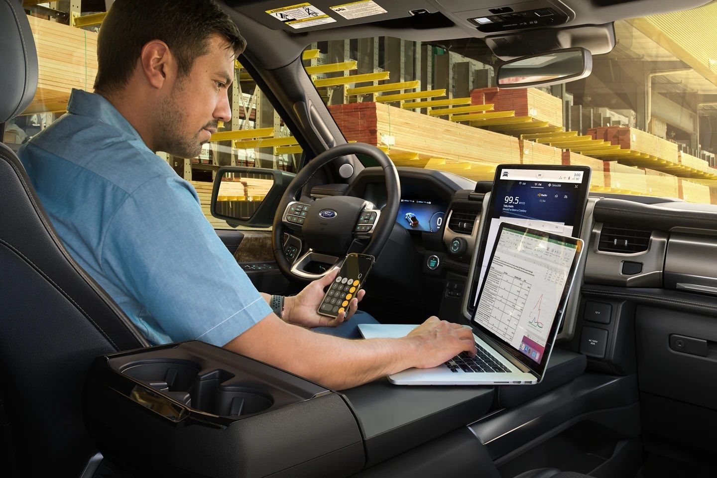 Ford F-150 Lightning work space