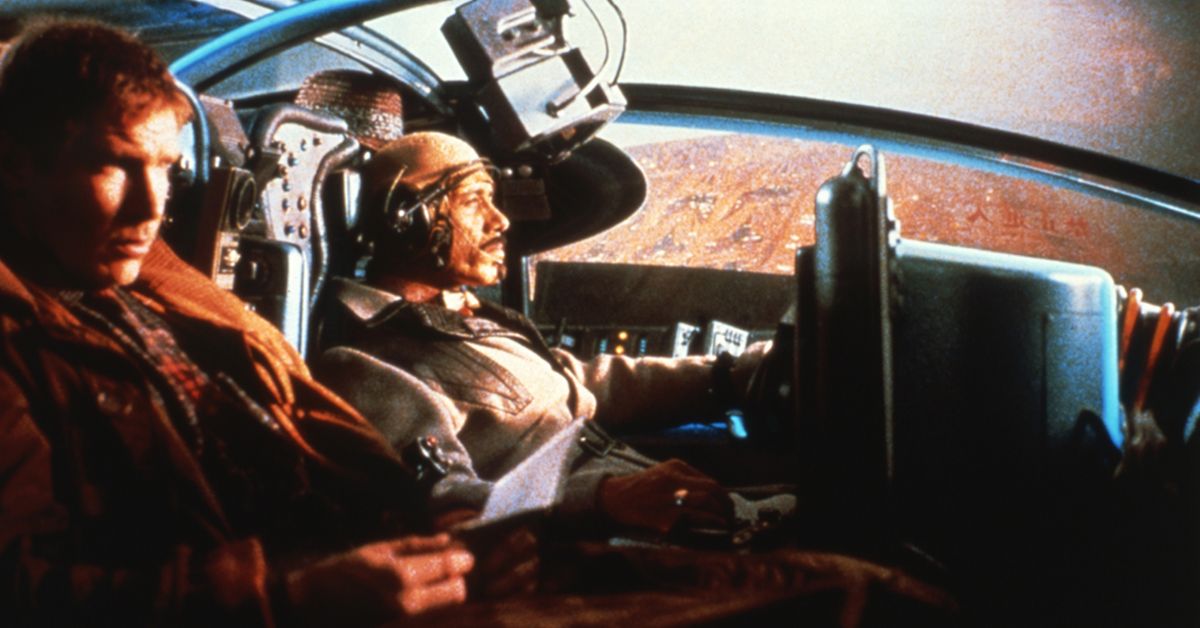 Harrison Ford In The Spinner In 1982 Blade Runner Movie 