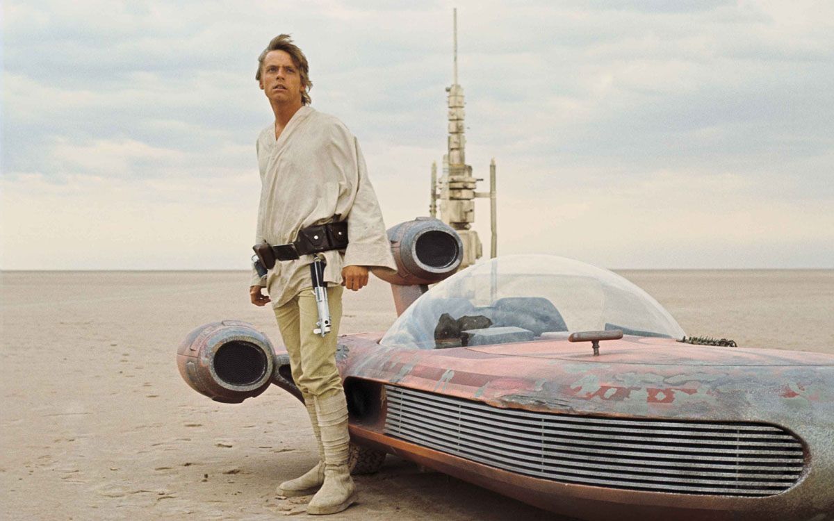 Mark Hamill With Landspeeder From Star Wars – A New Hope, 1977