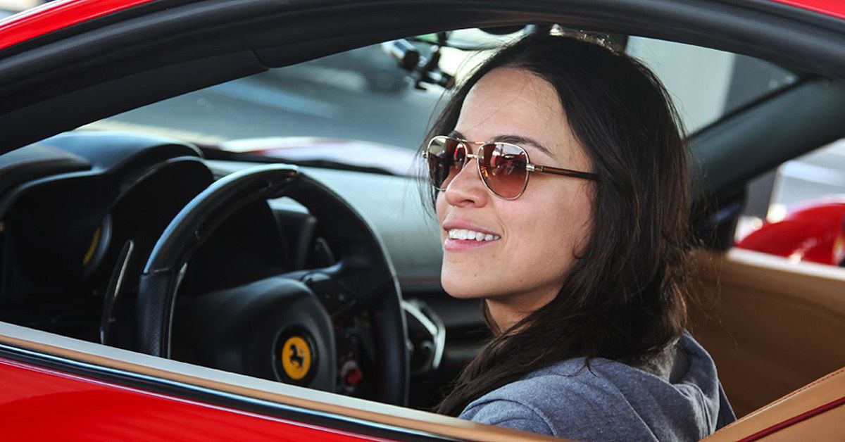 Michelle Rodriguez At The Wheel Her 2015 Ferrari 458 
