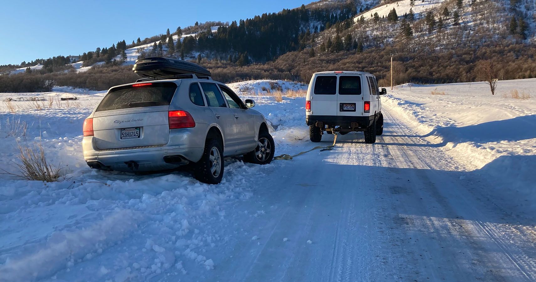 Porsche Cayenne Project Getting Stuck (And Unstuck) In KneeDeep Snow