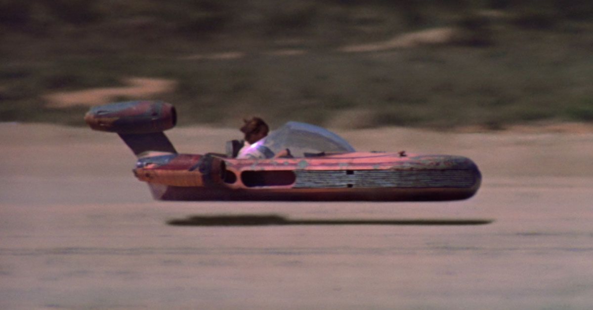 Mark Hamill Driving Landspeeder In Star Wars – A New Hope, 1977