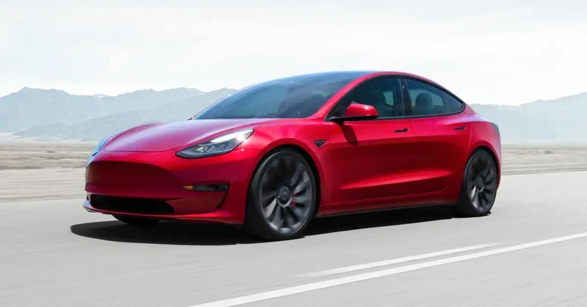 Tesla Model 3 In Red Via Tesla 