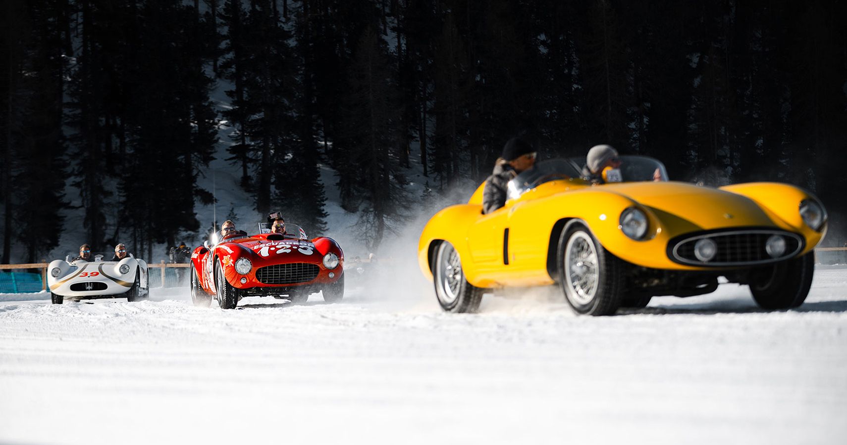 Classic Car Owners Fight For Traction On Frozen Lake