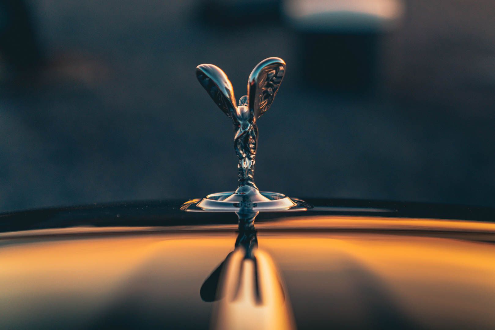 The Rear View Of Rolls-Royce's Spirit Of Ecstasy