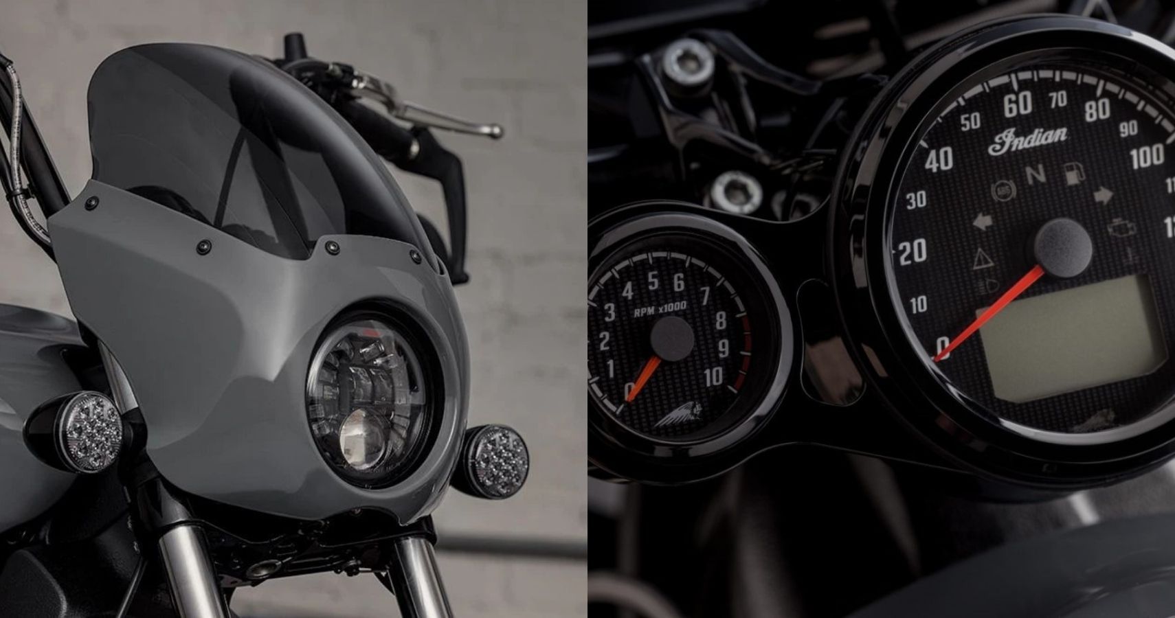 2022 Indian Scout Rogue adaptive headlamp and tachometer accessories