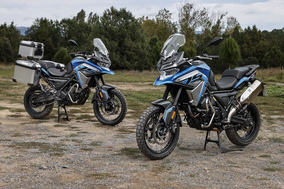 Twin Voge 650 DSX models parked outside