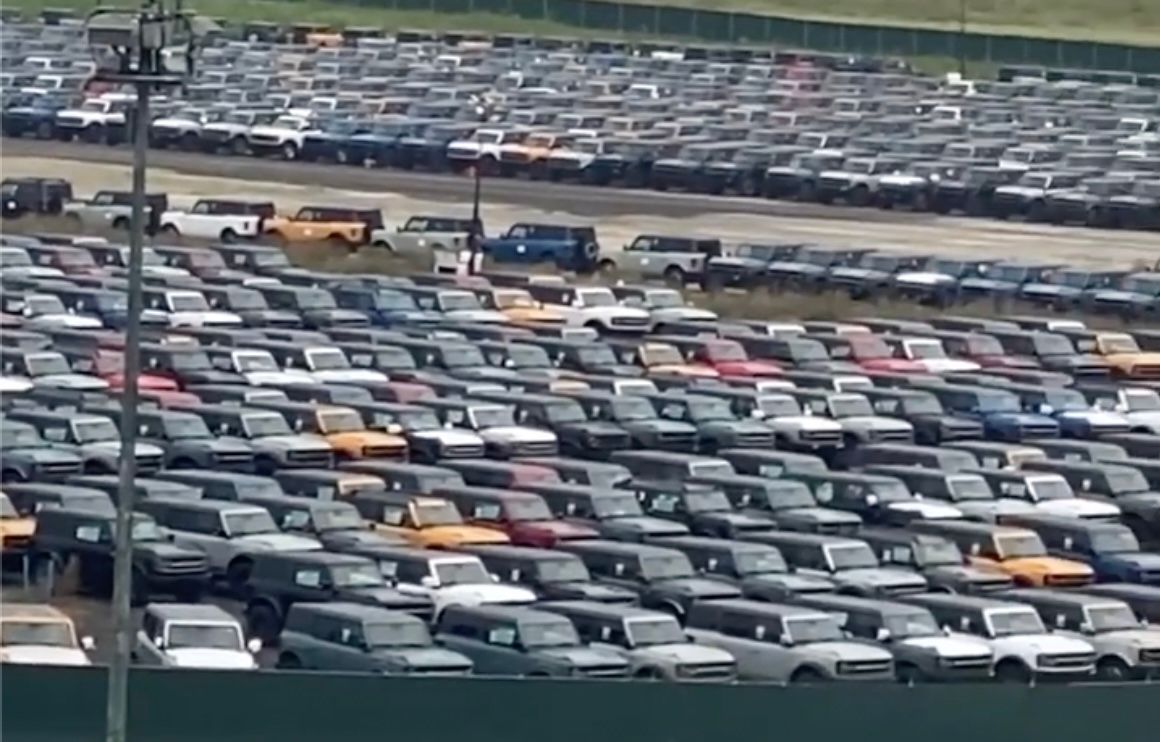 Hundreds Of Ford Broncos In A Michigan Holding Lot