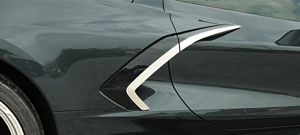 c8 corvette customized stainless steel side vent trim modification