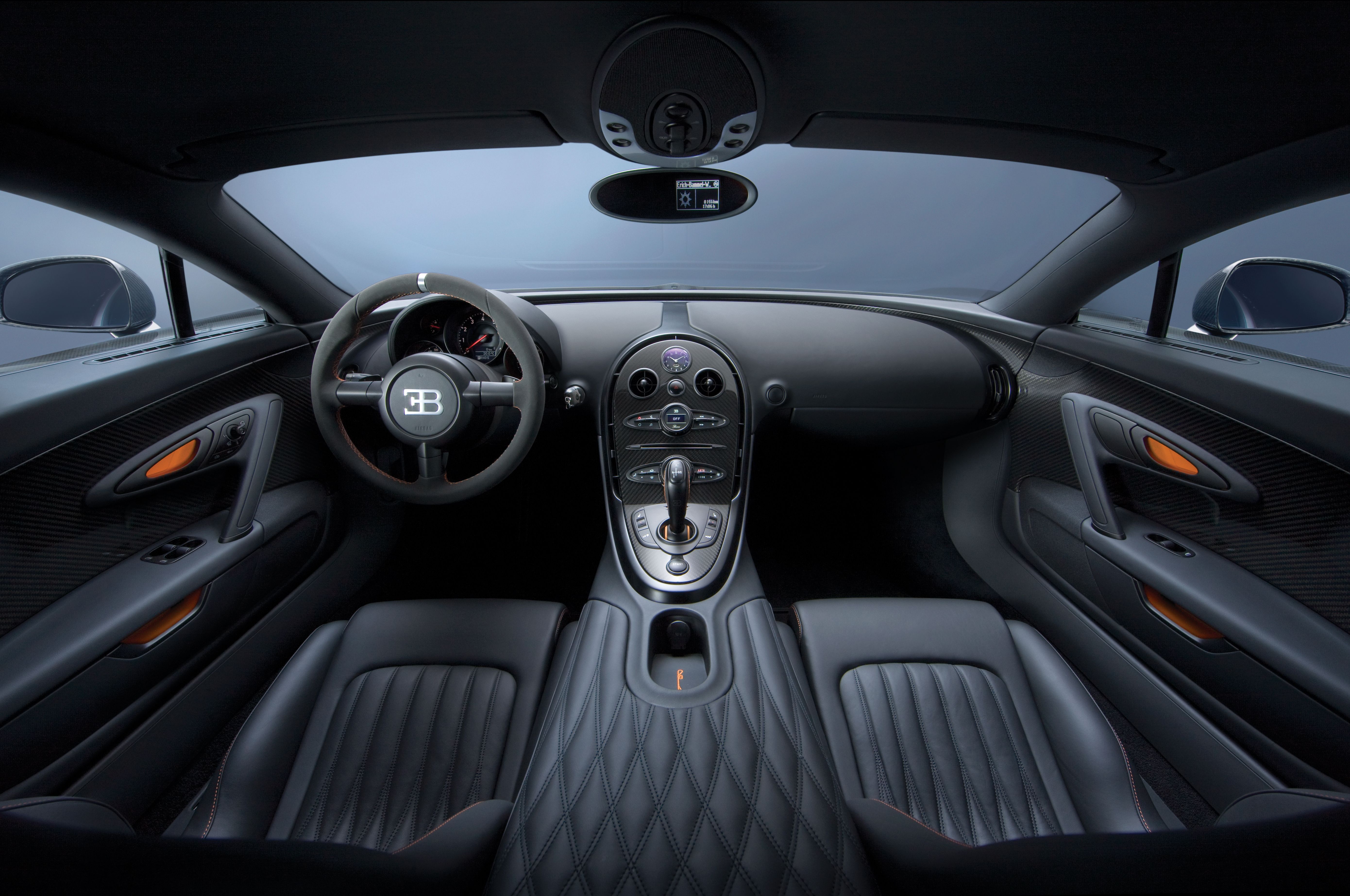 The interior of the 2011 Bugatti Veyron.