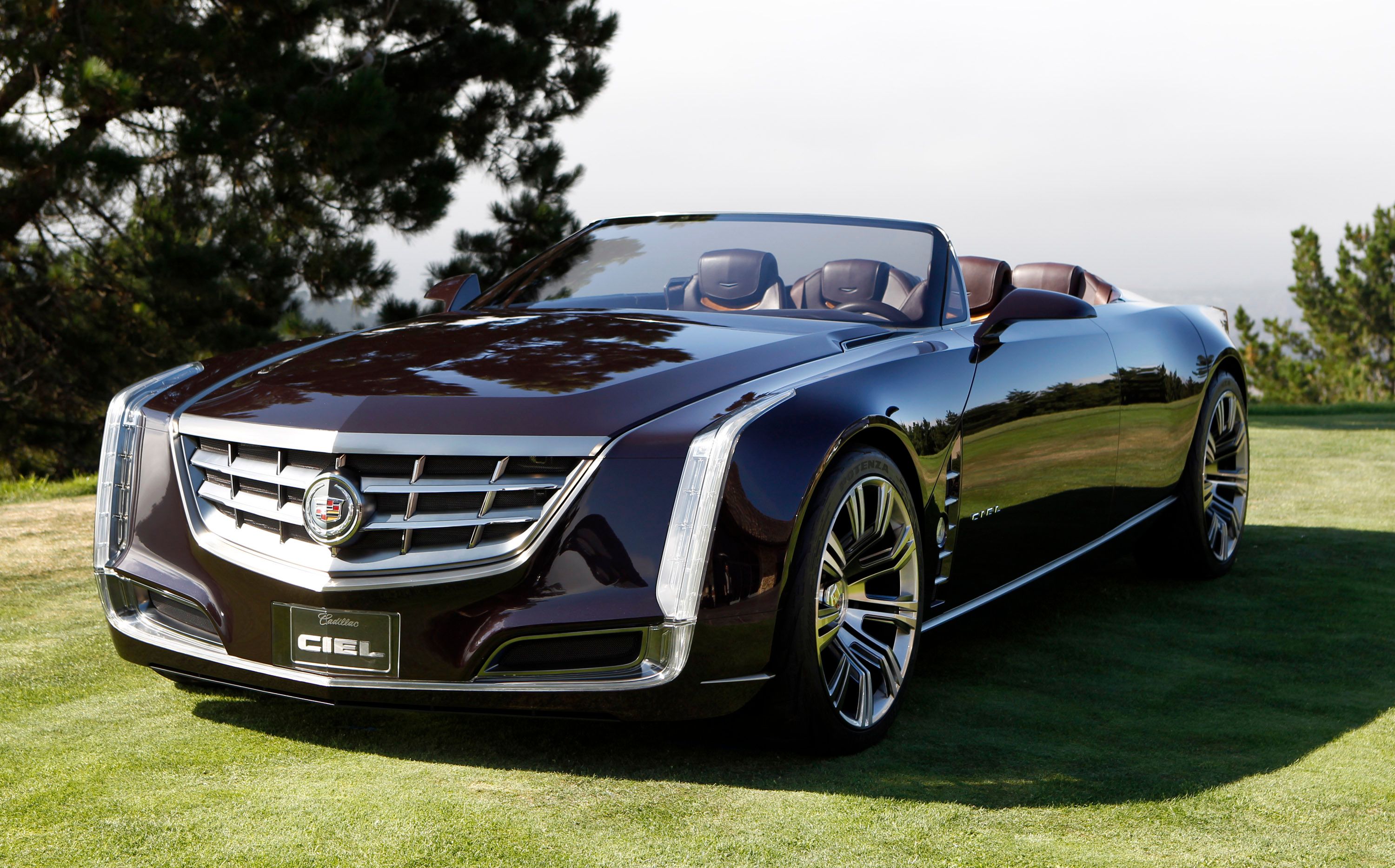 The 2011 Cadillac Ciel Concept Car parked on a lawn.
