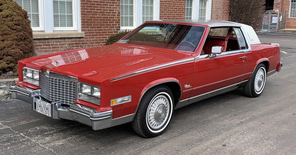 Cadillac Eldorado Biarritz from 1979 in the red Saxon color