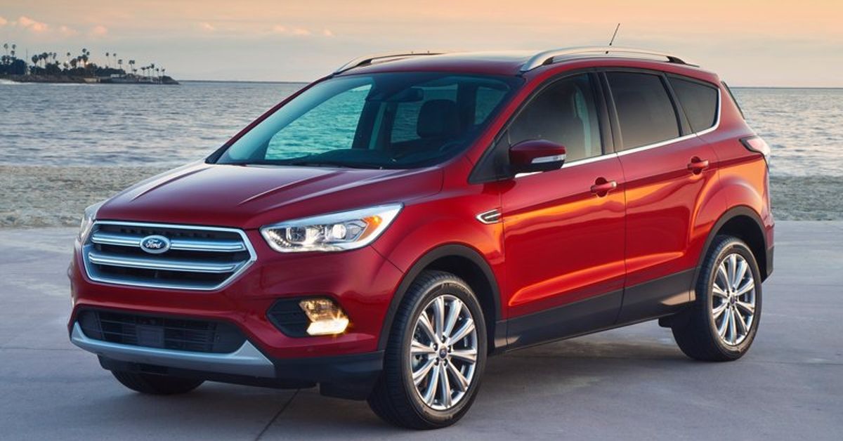 Red 2017 Ford Escape parked