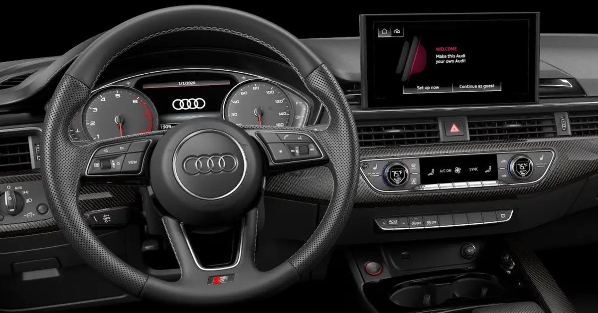 2022 Audi S5 Sportback, interior cabin, steering wheel and dashboard