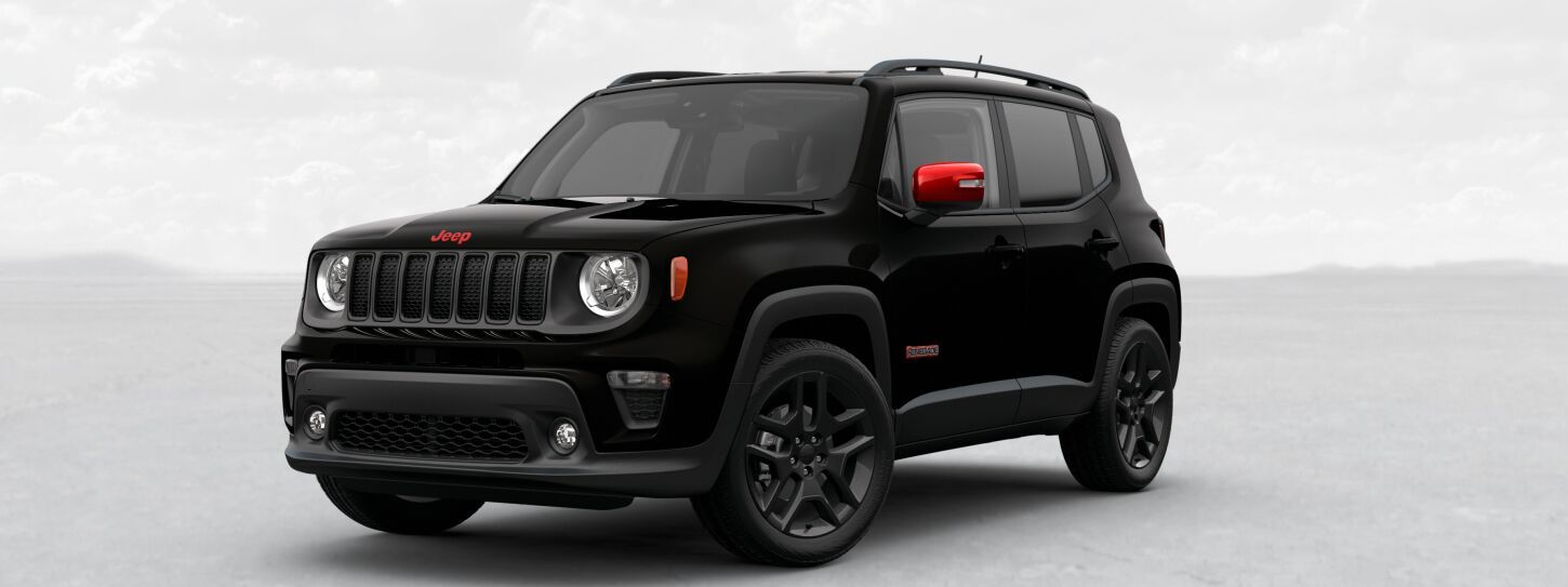 2022 Jeep Renegade Red Edition, black, front quarter, white background