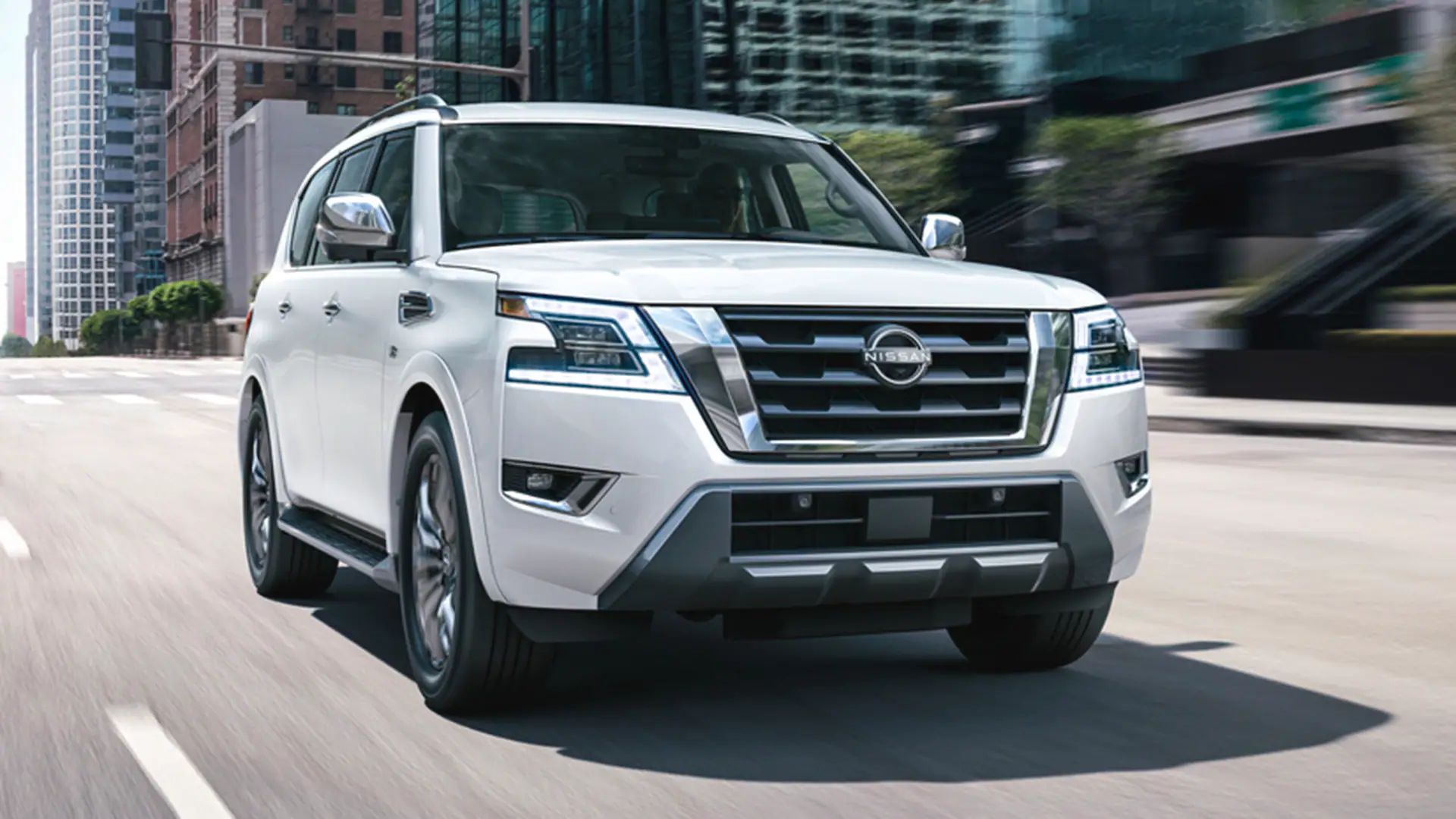 white 2022 Nissan Armada on the road