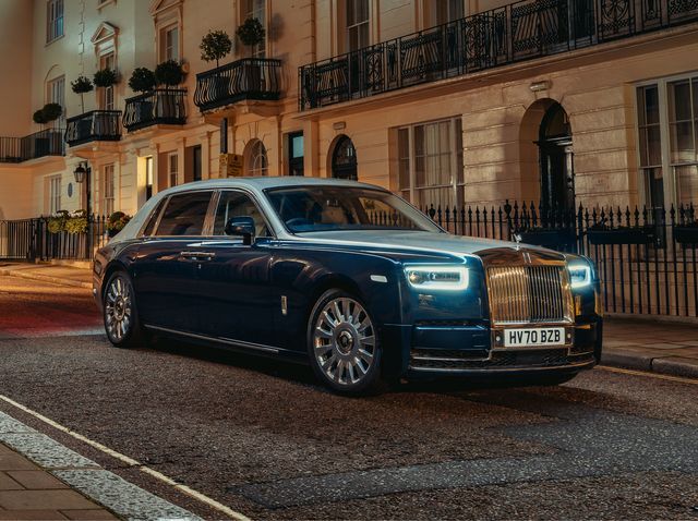 Blue Rolls-Royce Phantom luxury car