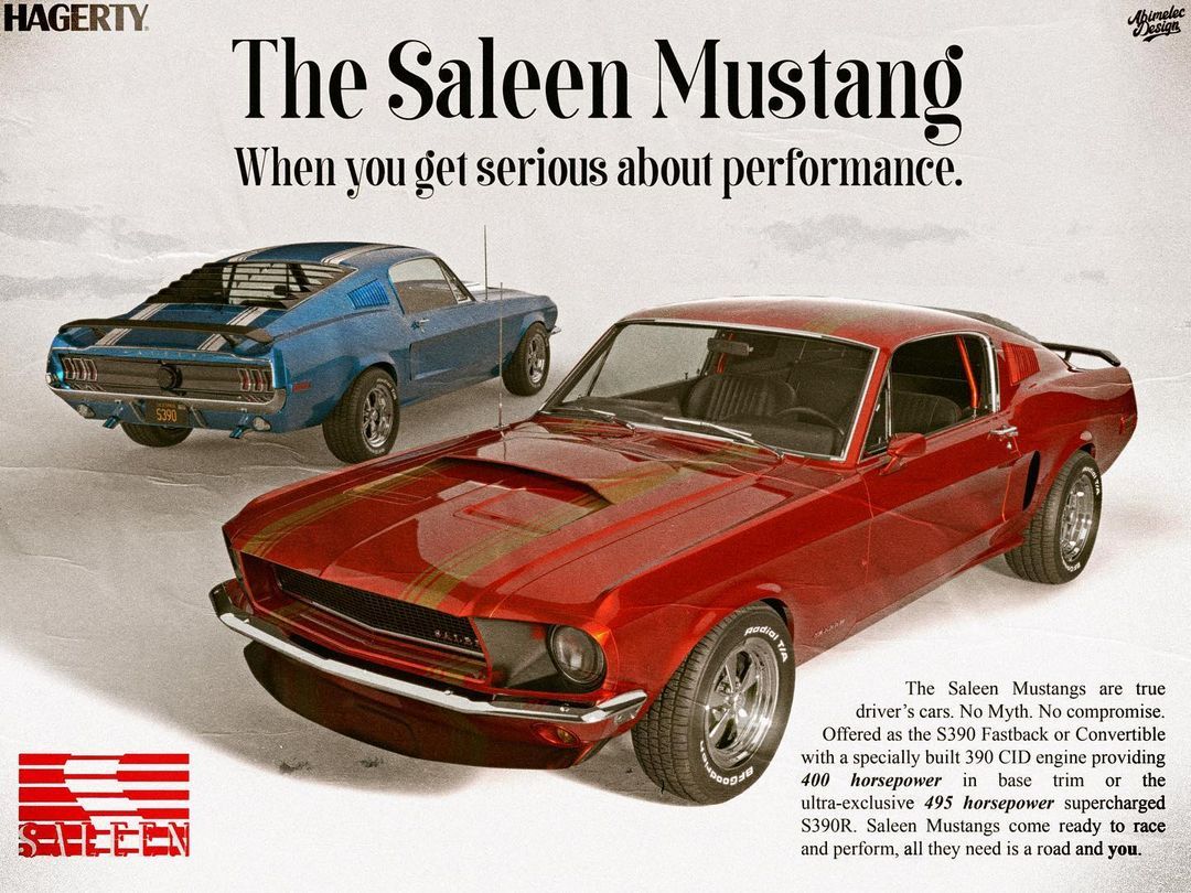 Saleen Mustang Rendering Mockup Advert