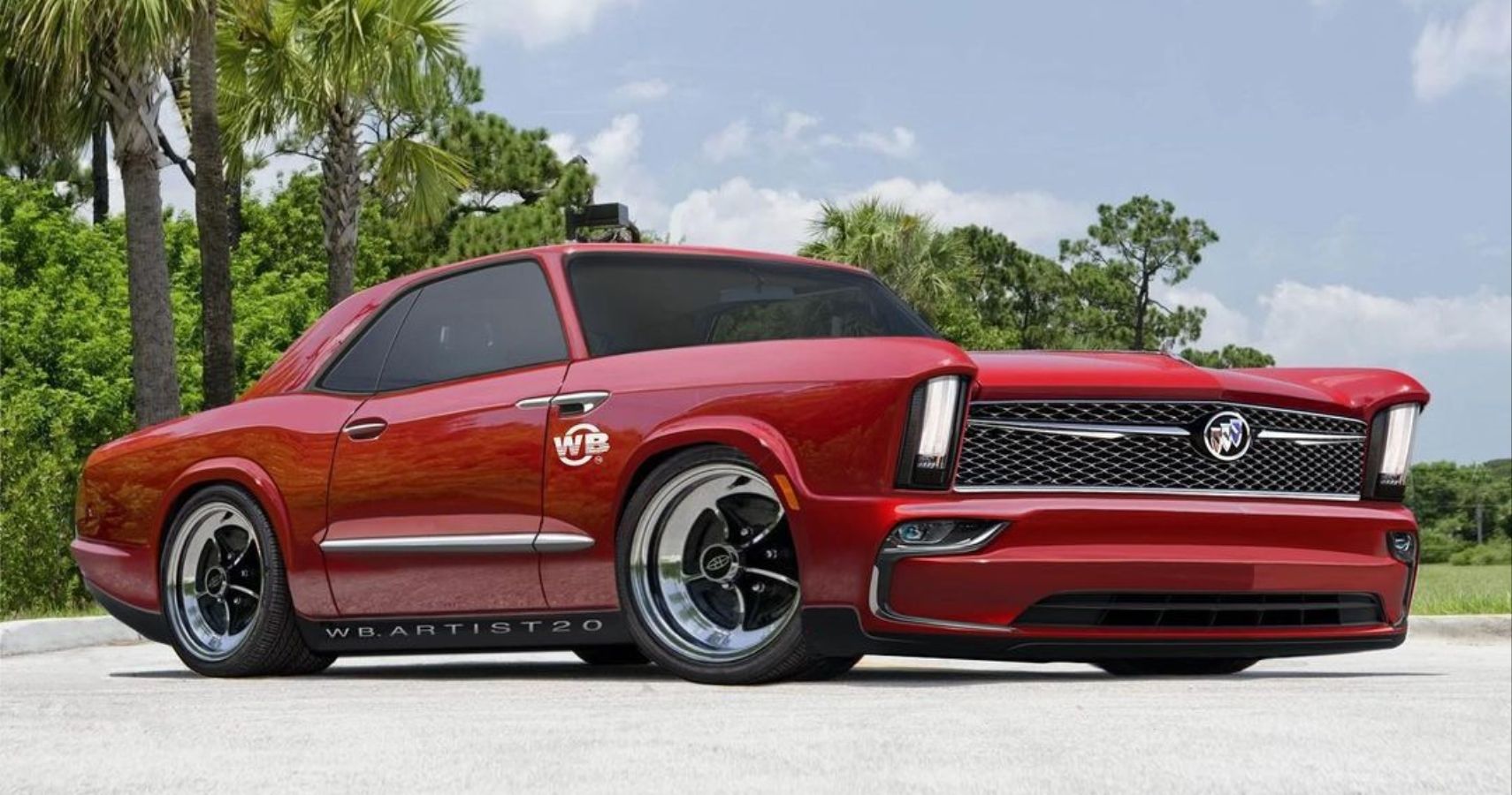 Buick Riviera GS Modernized Rendering Front View Quarter