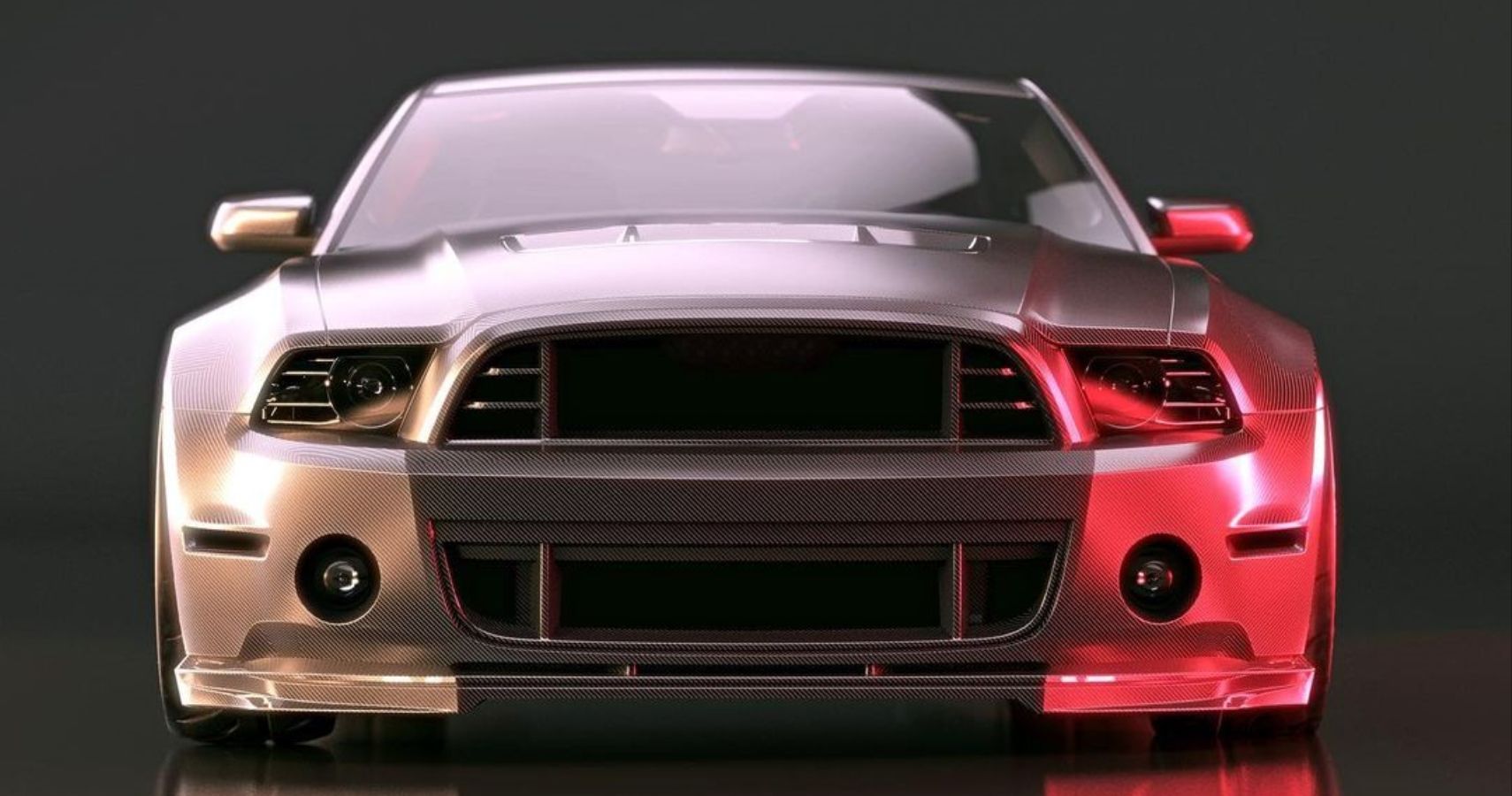 Carbon Mustang GT500 Render Front Quarter View