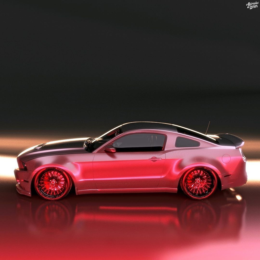 Carbon Mustang GT500 Render Side View