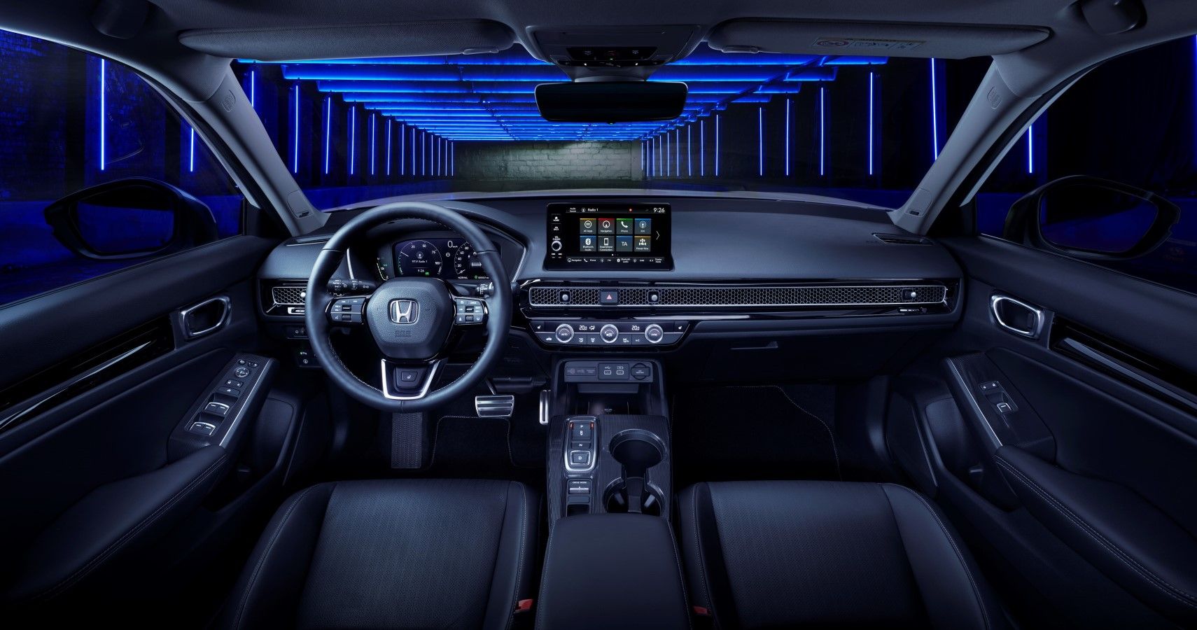 Honda Civic e:HEV Hybrid dashboard layout view