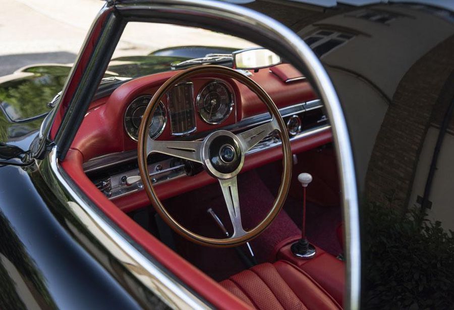 A look at the interior of the 1960 Mercedes-Benz 300 SL Roadster.