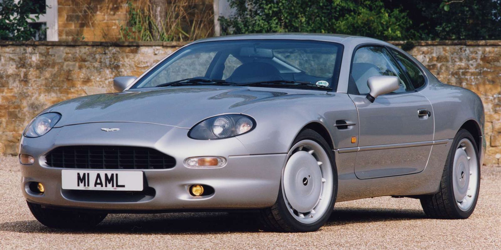 Front 3/4 view of a silver DB7