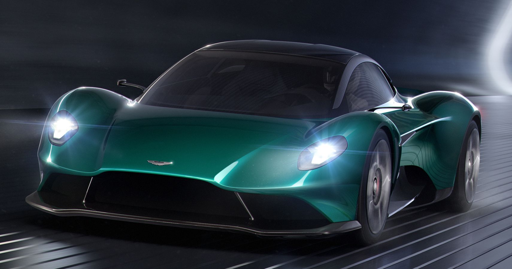 British Green Aston Martin Vanquish Vision Concept front view