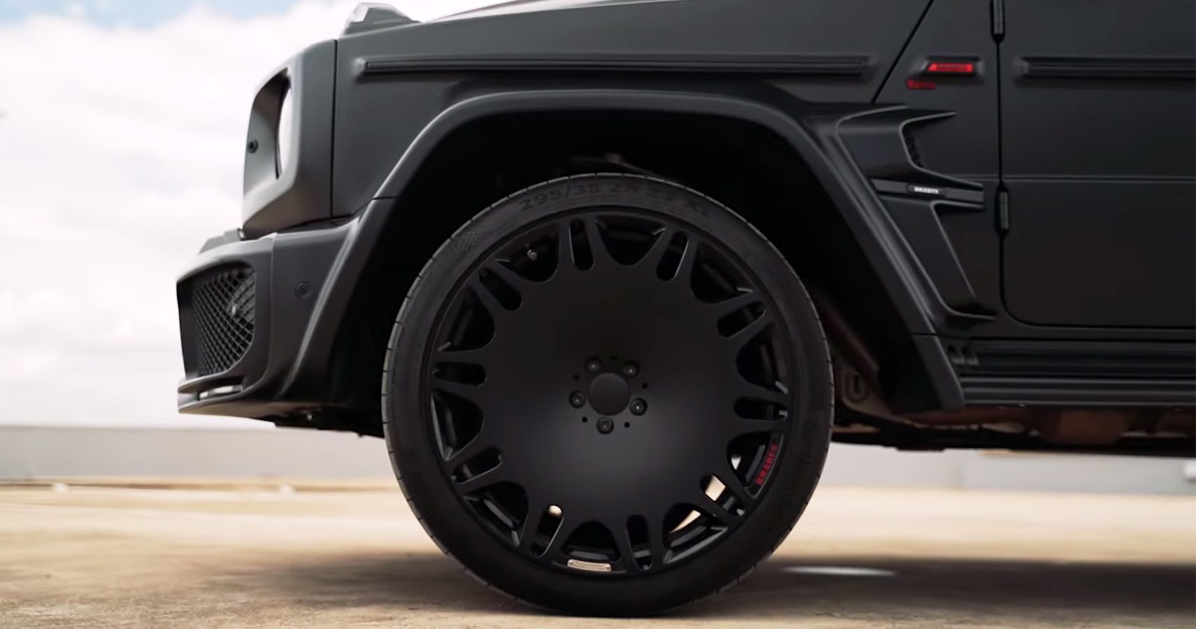 blacked out Mercedes Brabus G700 wheels and tires