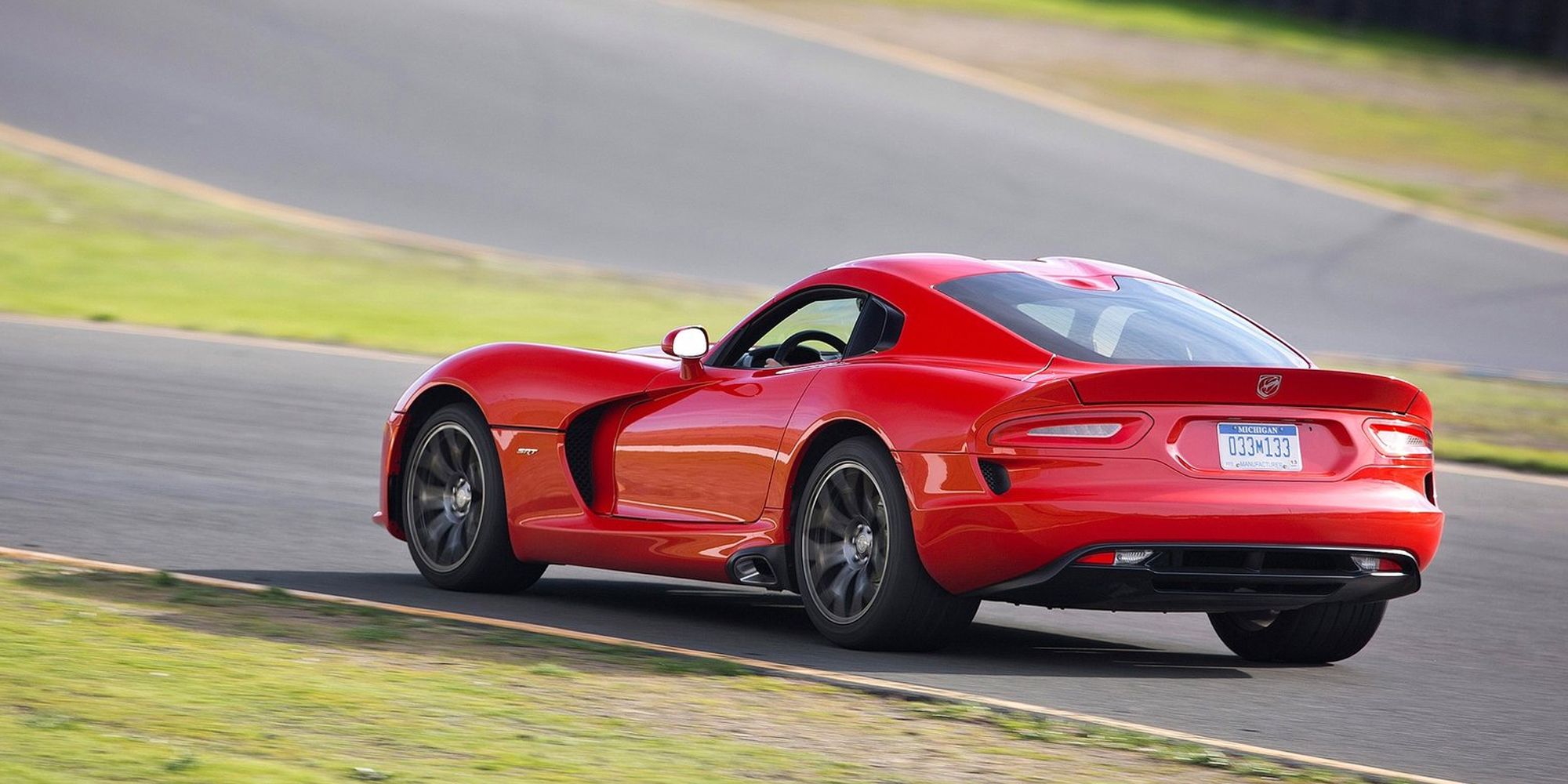 3/4 rear view of the Viper on the track