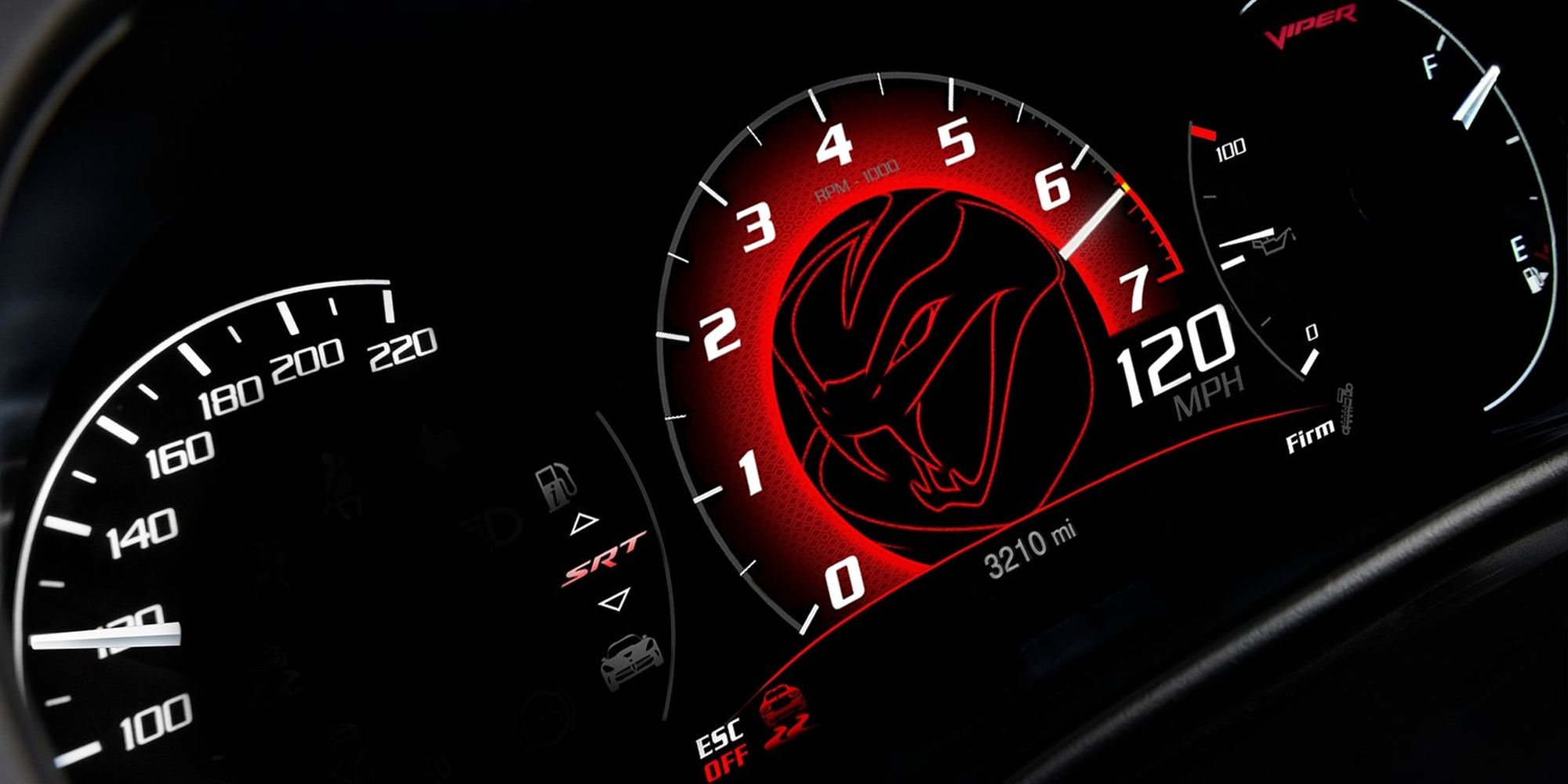 The gauge cluster in the Viper