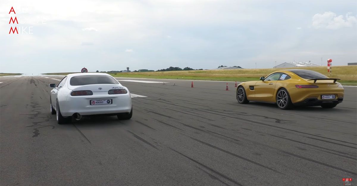 Mercedes-AMG GT S Goes Up Against 1,000-HP Toyota Supra In A Drag Race 