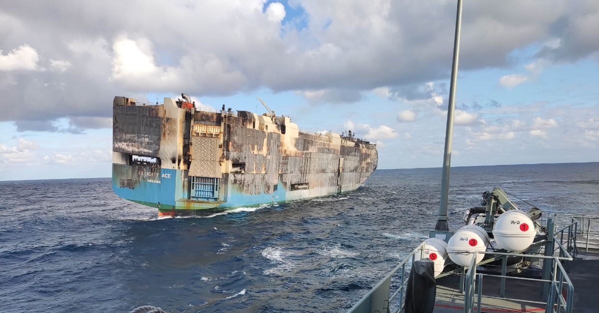Felicity Ace cargo ship sinking in the Atlantic Ocean